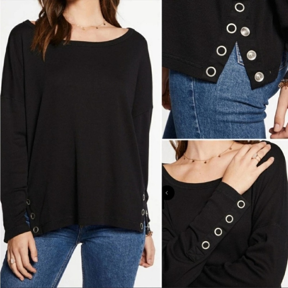 Chaser Anthropologie side snap ribbed top M